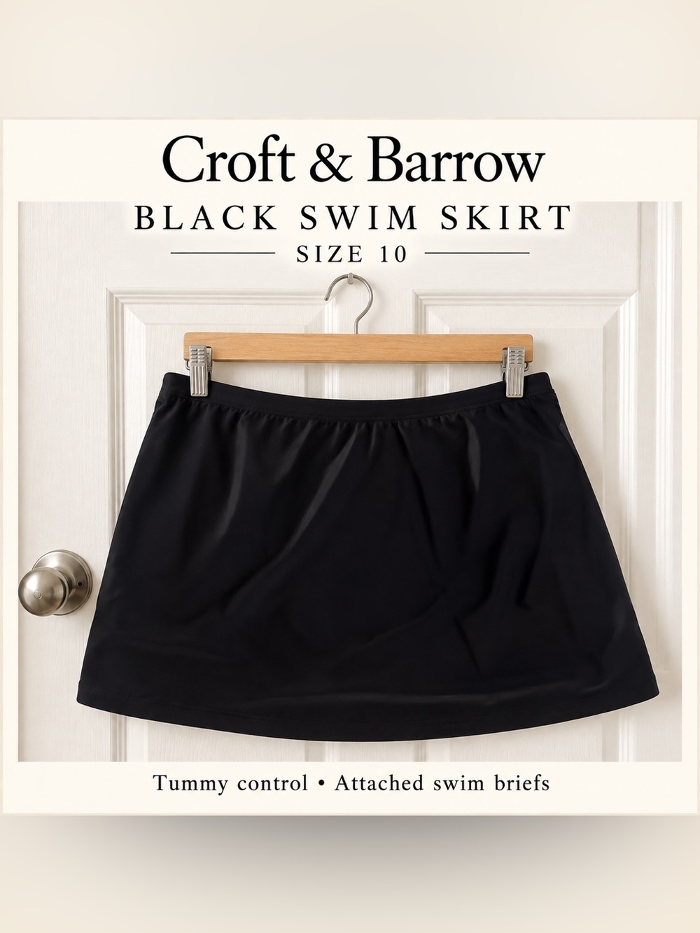 Croft & Barrow Black Swim Skirt Size 10